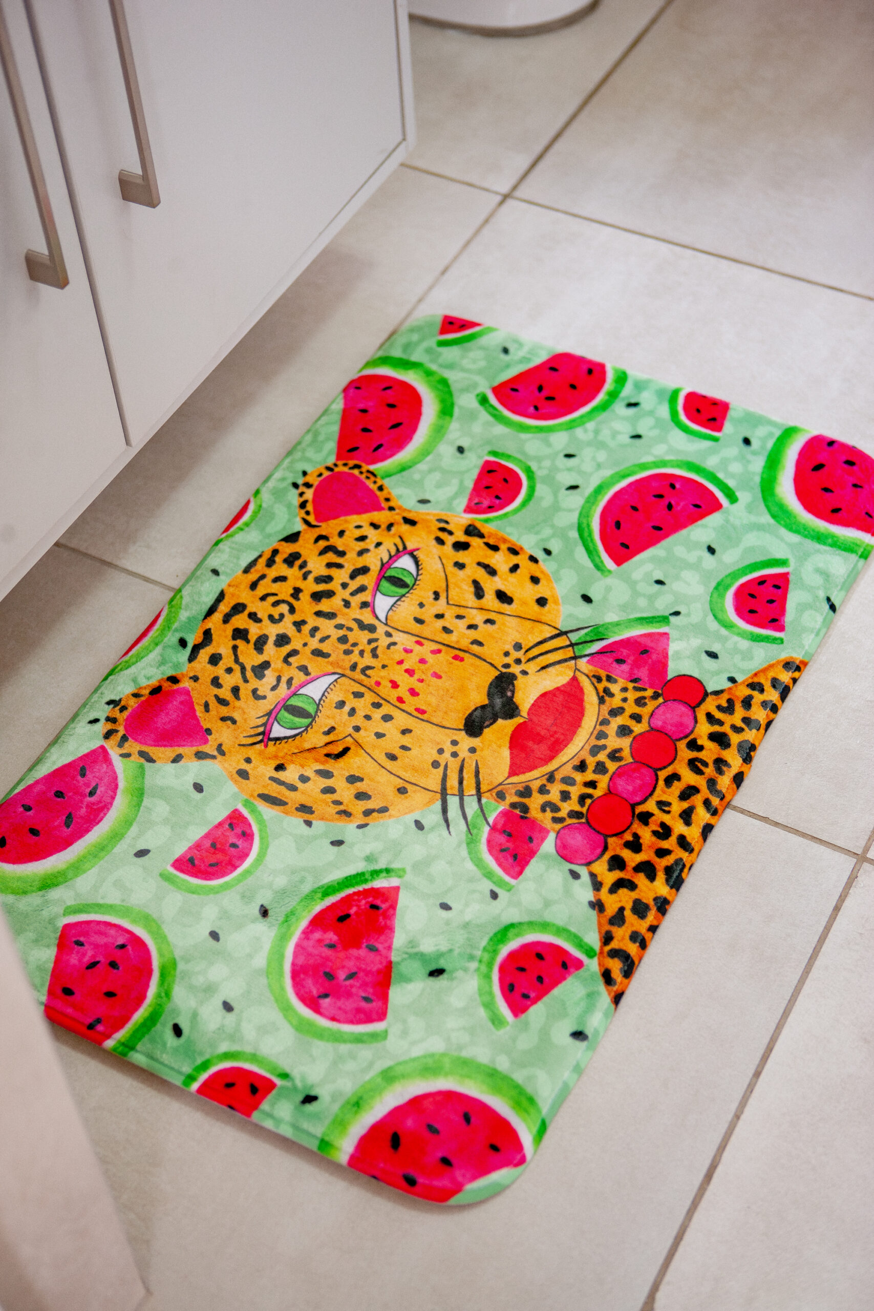 Leopard & Watermelon Bath Mat Mooerse Mooi