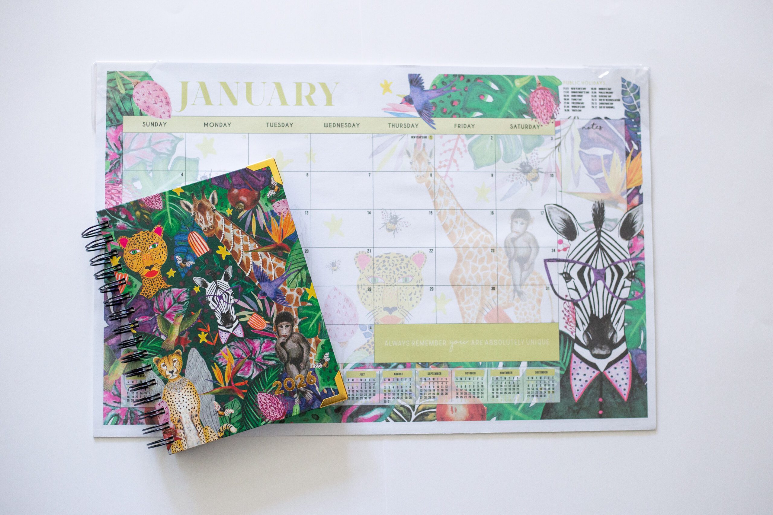 A5 diary + desk calendar combo