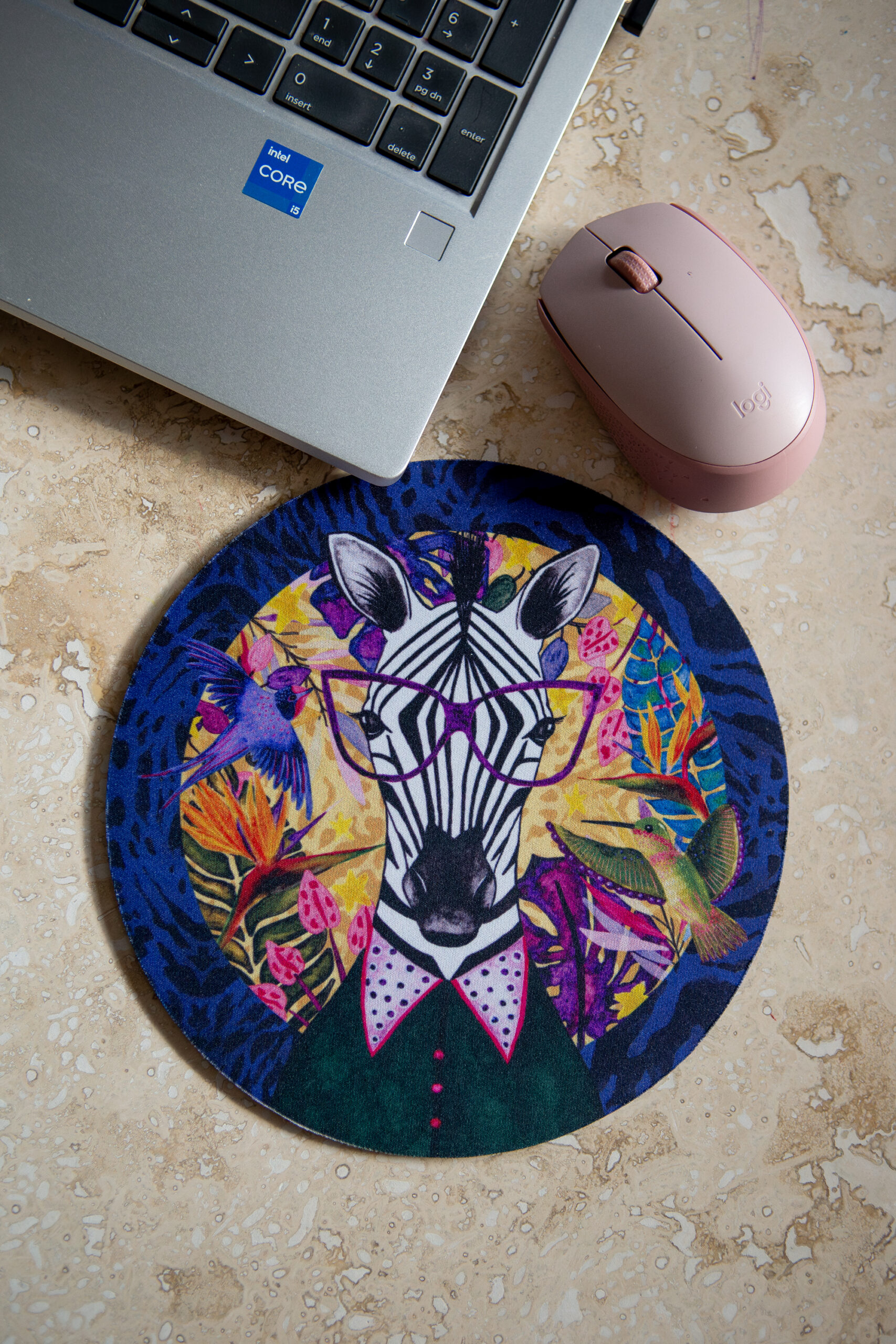 Round Mousepads | Zebra
